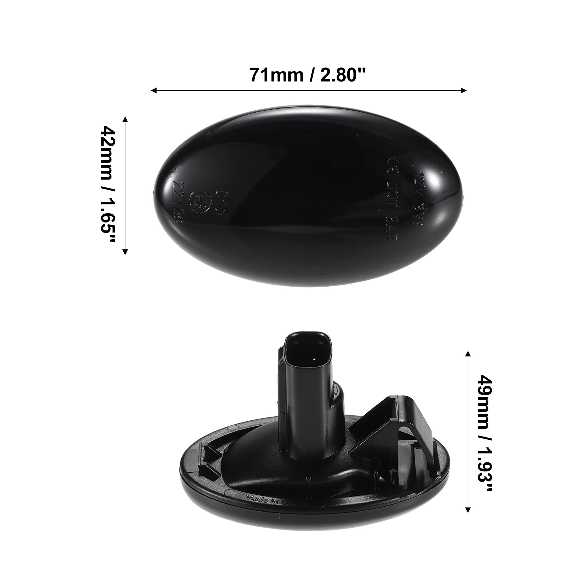 Amazon.com: X AUTOHAUX Yellow Light Black Lens Side Marker